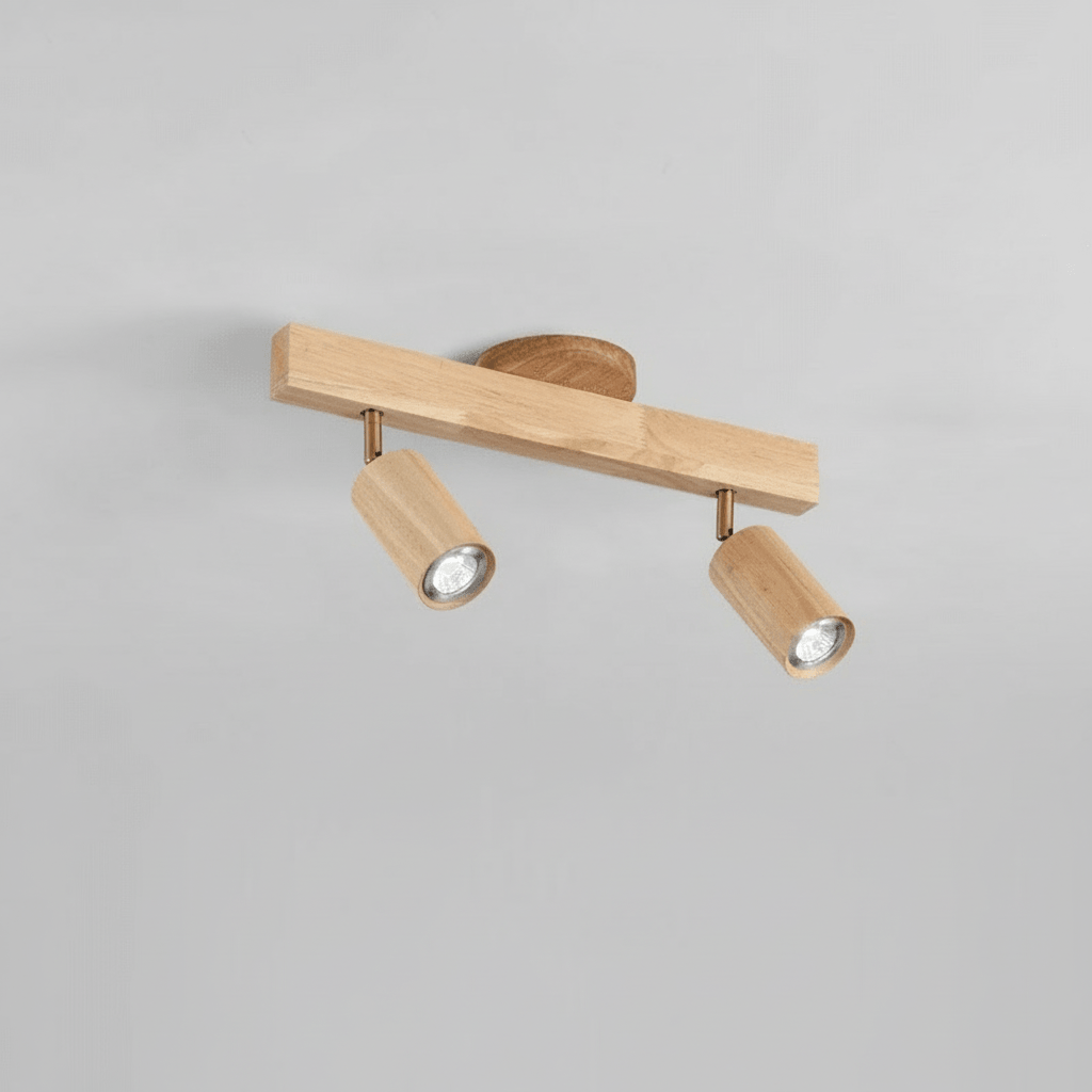 Solid Wood Ceiling Light with Adjustable Spotlight Heads for Focused Lighting, view 19