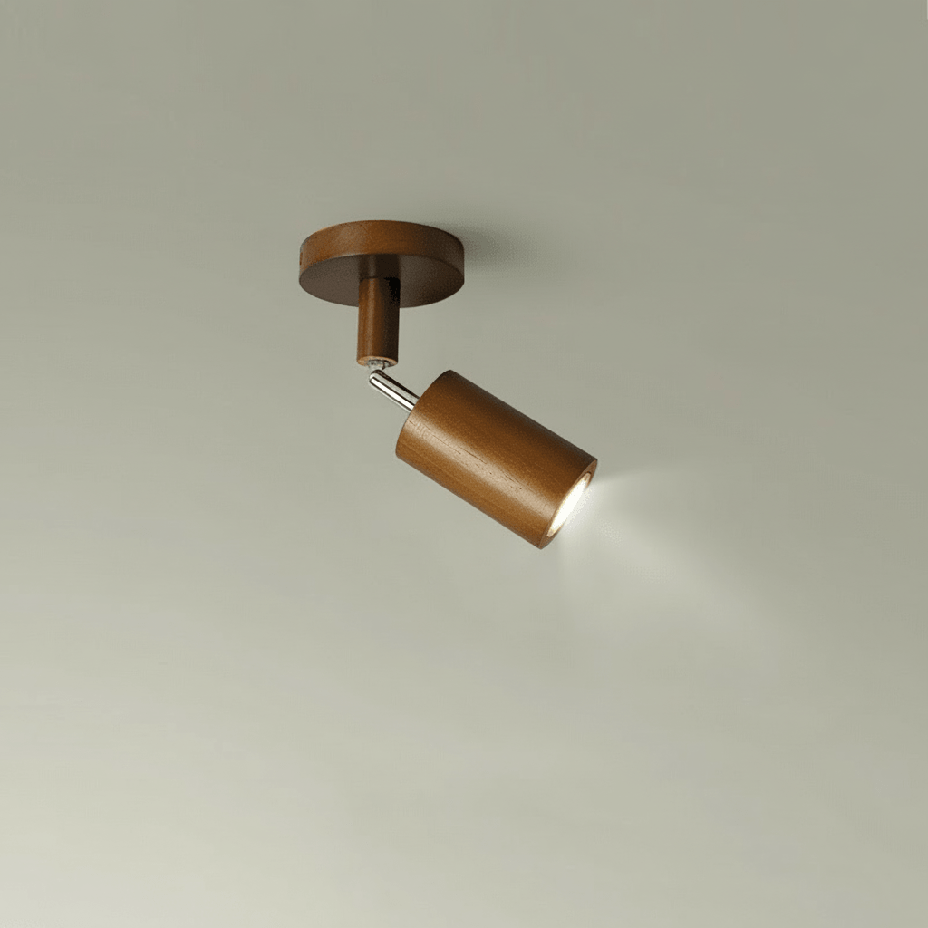Solid Wood Ceiling Light with Adjustable Spotlight Heads for Focused Lighting, view 20