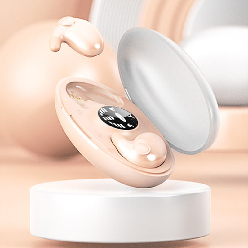Wireless Sleep Earbuds for Side Sleepers - Mini Bluetooth 5.3 Flat Headphones, 24-Hour Playtime, Lightweight 2.3g, Black (10)