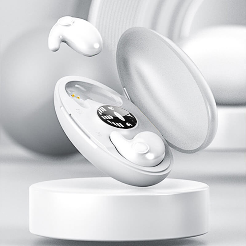 Wireless Sleep Earbuds for Side Sleepers - Mini Bluetooth 5.3 Flat Headphones, 24-Hour Playtime, Lightweight 2.3g, Black (9)