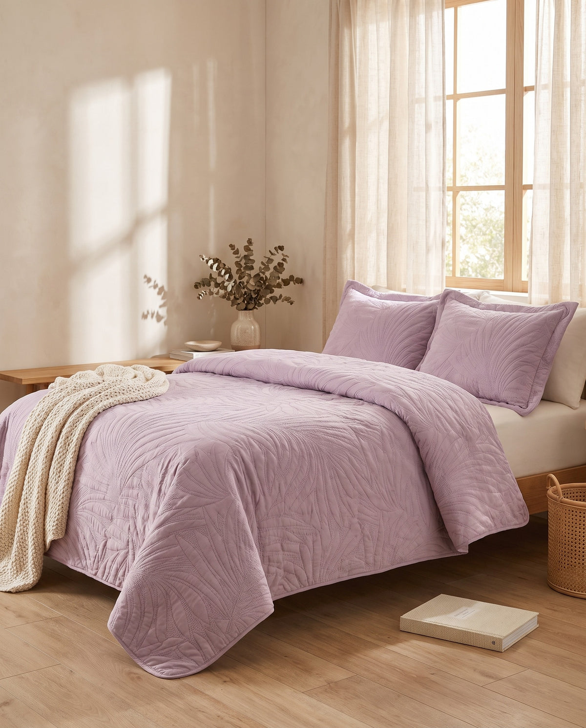 Spring Leaves Pattern Quilt Set | Scratch Resistant