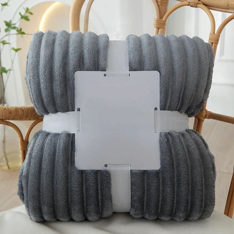 Striped Flannel Fleece Blanket in Three Sizes up to 79 x 91 in, view 5