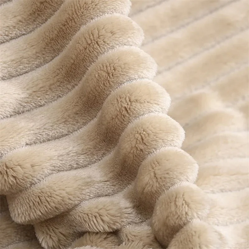 Striped Flannel Fleece Blanket in Three Sizes up to 79 x 91 in, view 13