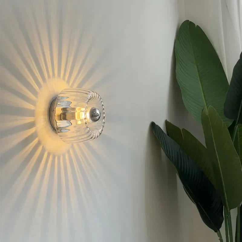 Glass Globe Wall Sconce - Frosted Glass Shade with Metal Base, Mid-Century Modern Wall Lamp for Bedroom, Living Room, Hallway (3)