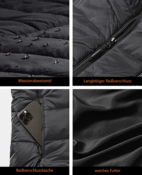 Heated Vest - 15 Heating Zones, Dual Zone Control USB Electric Body Warmer for Men and Women, Black (15)