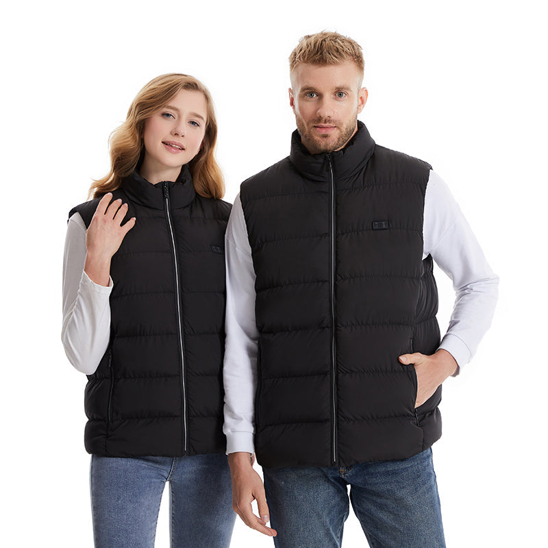 Heated Vest - 15 Heating Zones, Dual Zone Control USB Electric Body Warmer for Men and Women, Black (9)