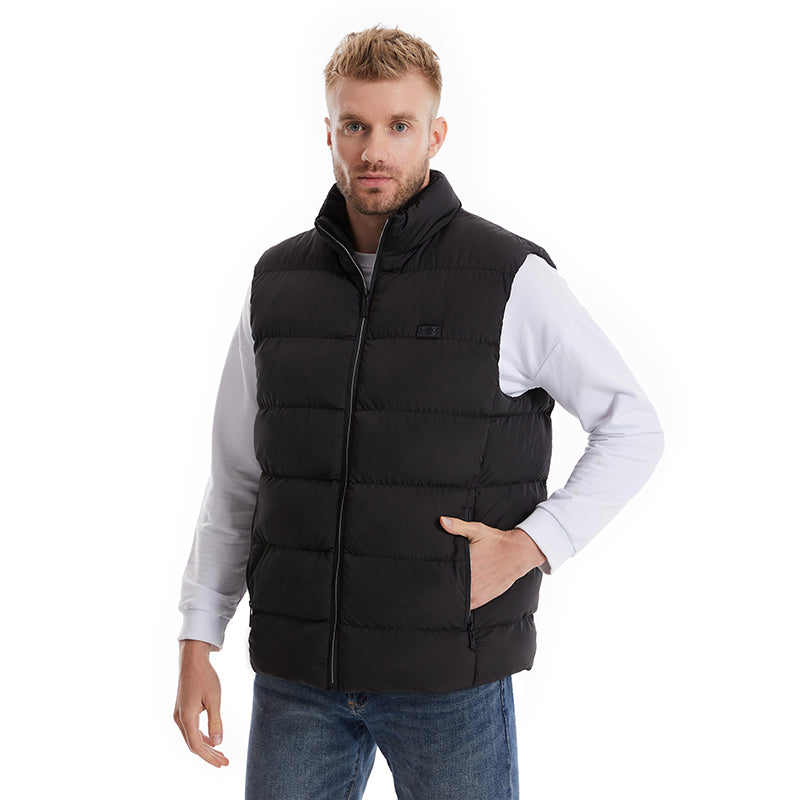 Heated Vest - 15 Heating Zones, Dual Zone Control USB Electric Body Warmer for Men and Women, Black (10)