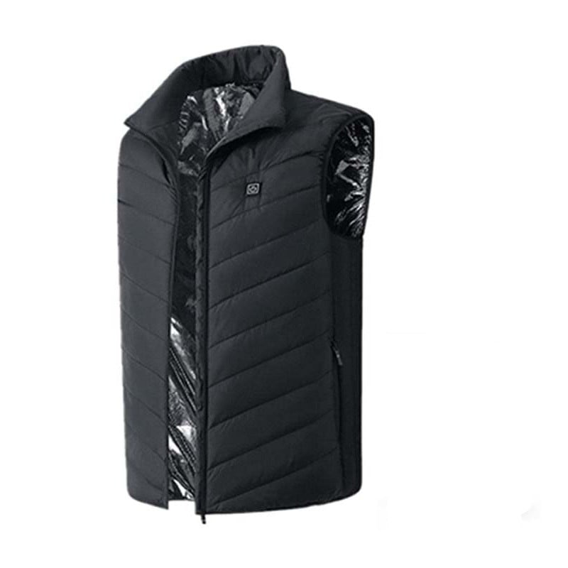 Heated Vest - 15 Heating Zones, Dual Zone Control USB Electric Body Warmer for Men and Women, Black (12)