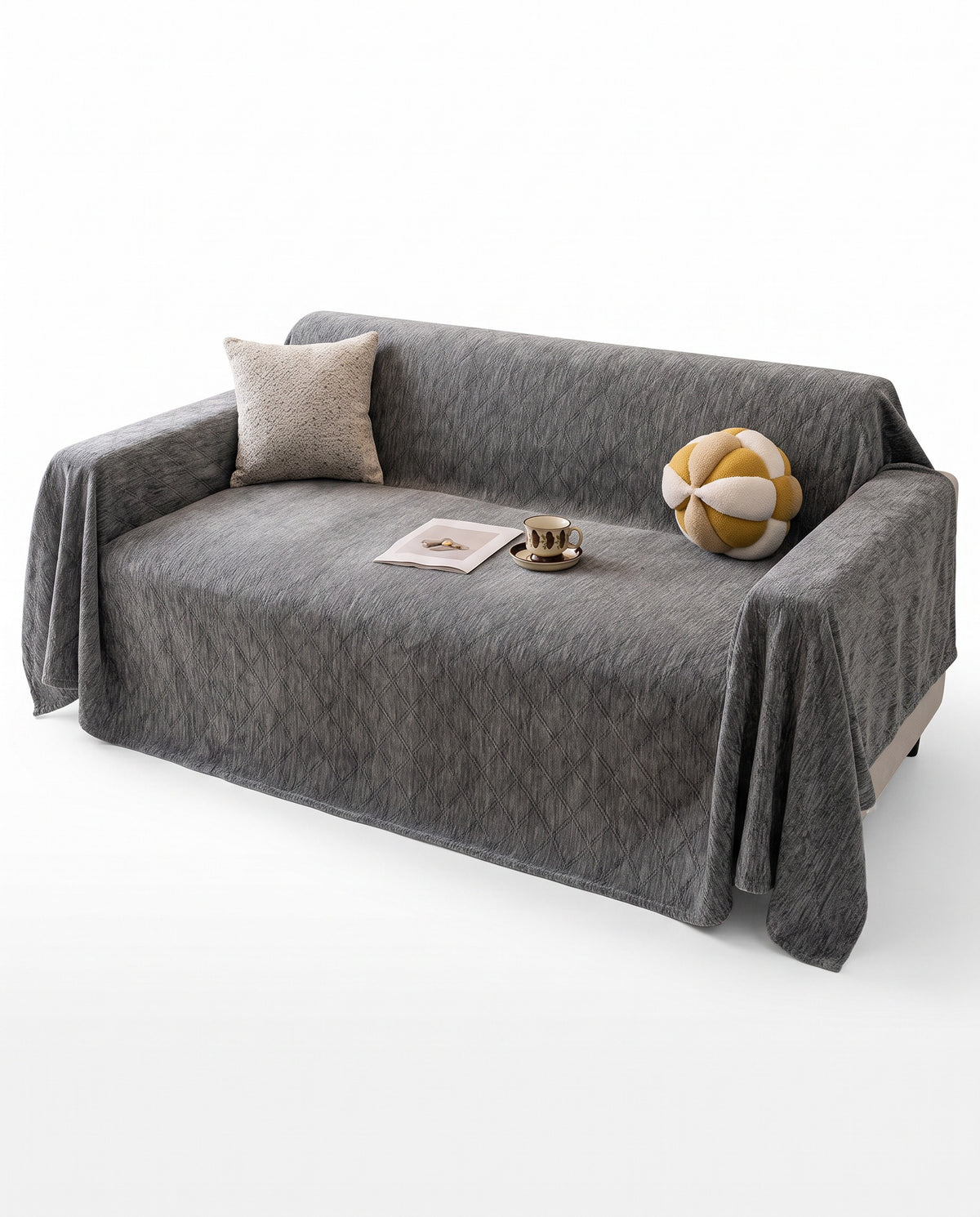 Thickened Washable Anti-Scratch Chenille Sofa Cover | Spill Resistant, 71-165in