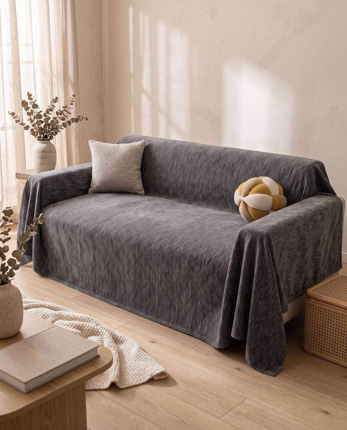 Thickened Washable Anti-Scratch Chenille Sofa Cover | Spill Resistant, 71-165in