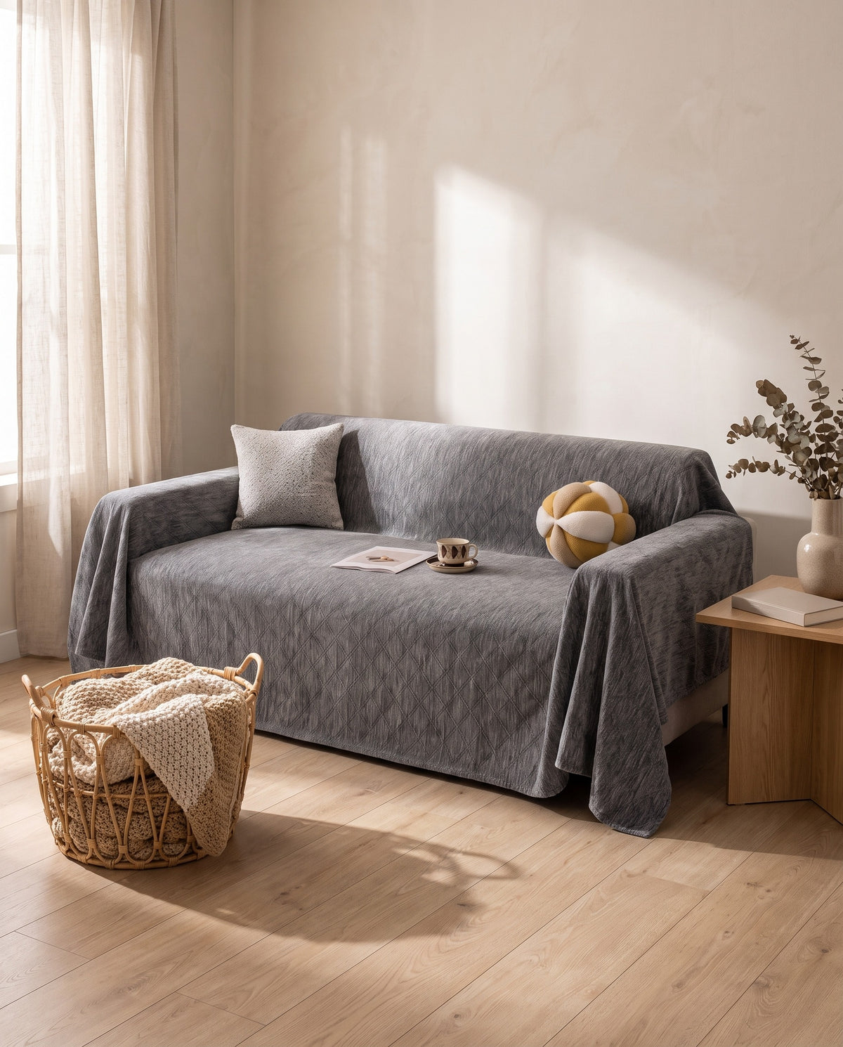 Thickened Washable Anti-Scratch Chenille Sofa Cover | Spill Resistant, 71-165in