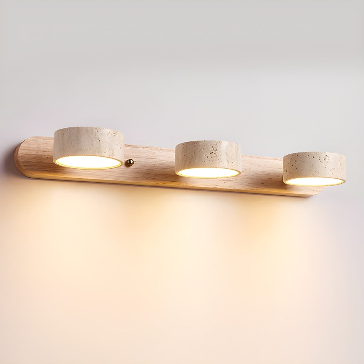 Travertine and Wood LED Wall Sconce with Indirect Up and Down Light, view 14