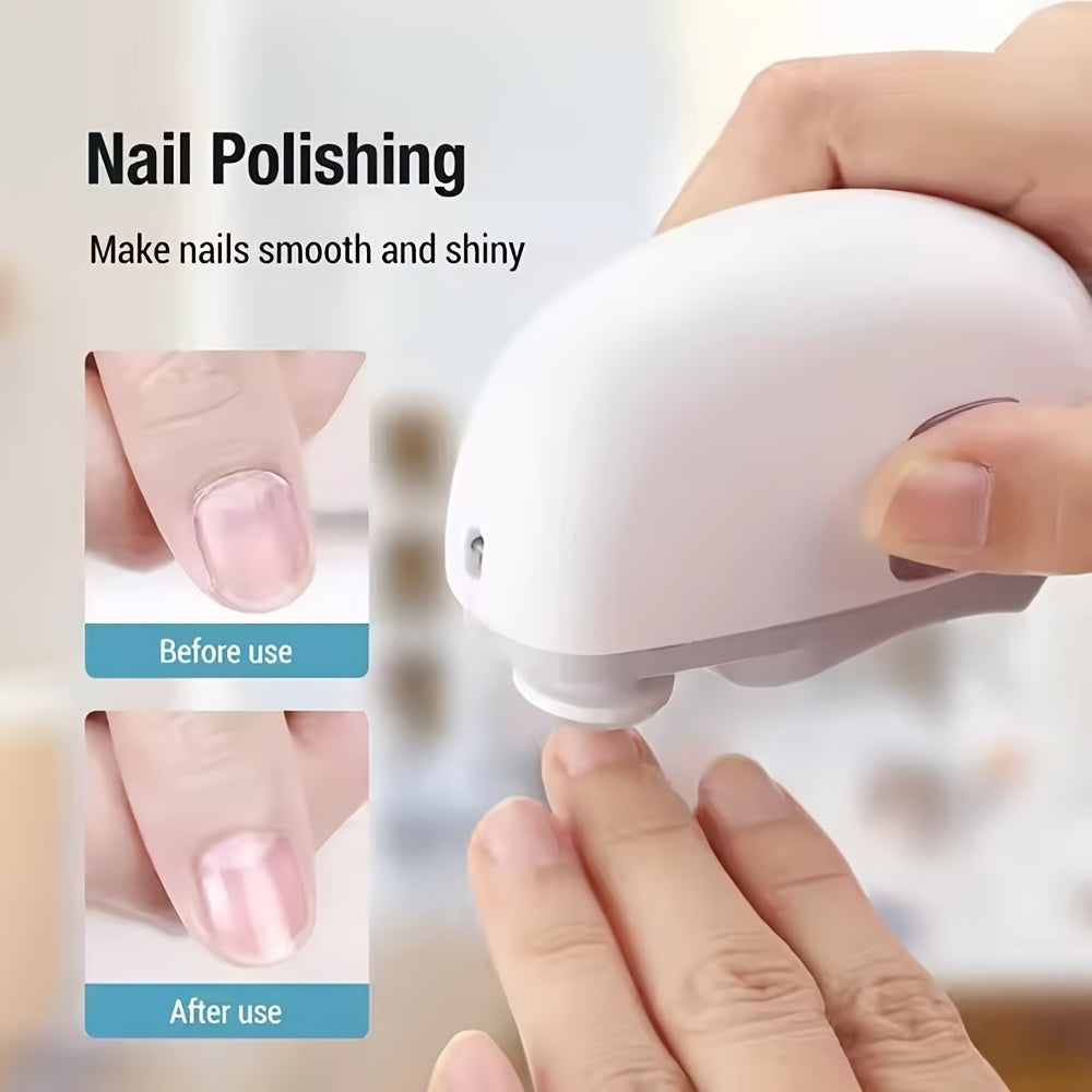 Electric Nail Clipper and Polisher with LED Light and Clipping Catcher - Automatic Nail Trimmer for Seniors, Adults, and Kids, White (3)