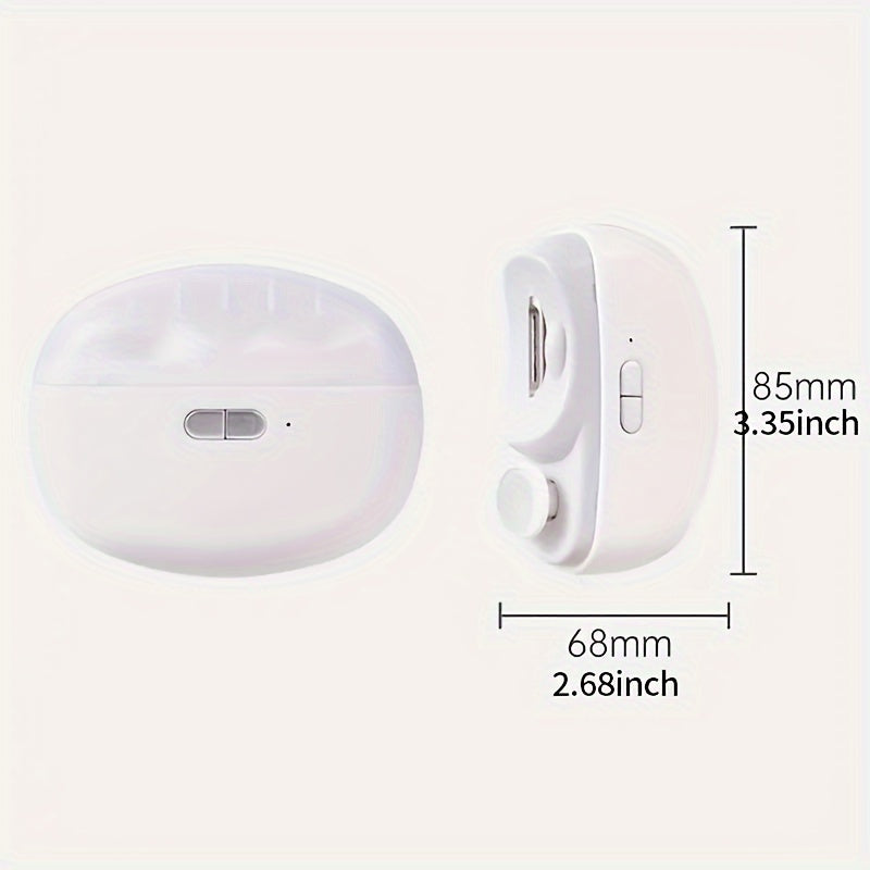 Electric Nail Clipper and Polisher with LED Light and Clipping Catcher - Automatic Nail Trimmer for Seniors, Adults, and Kids, White (7)