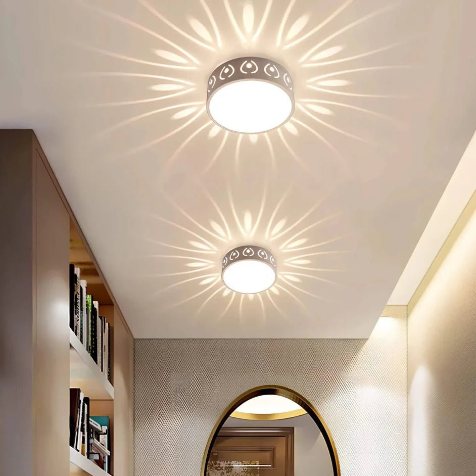 Ultra Slim LED Ceiling Light in Acrylic and Wrought Iron, Approx. 5.9 x 2.0 in, view 3