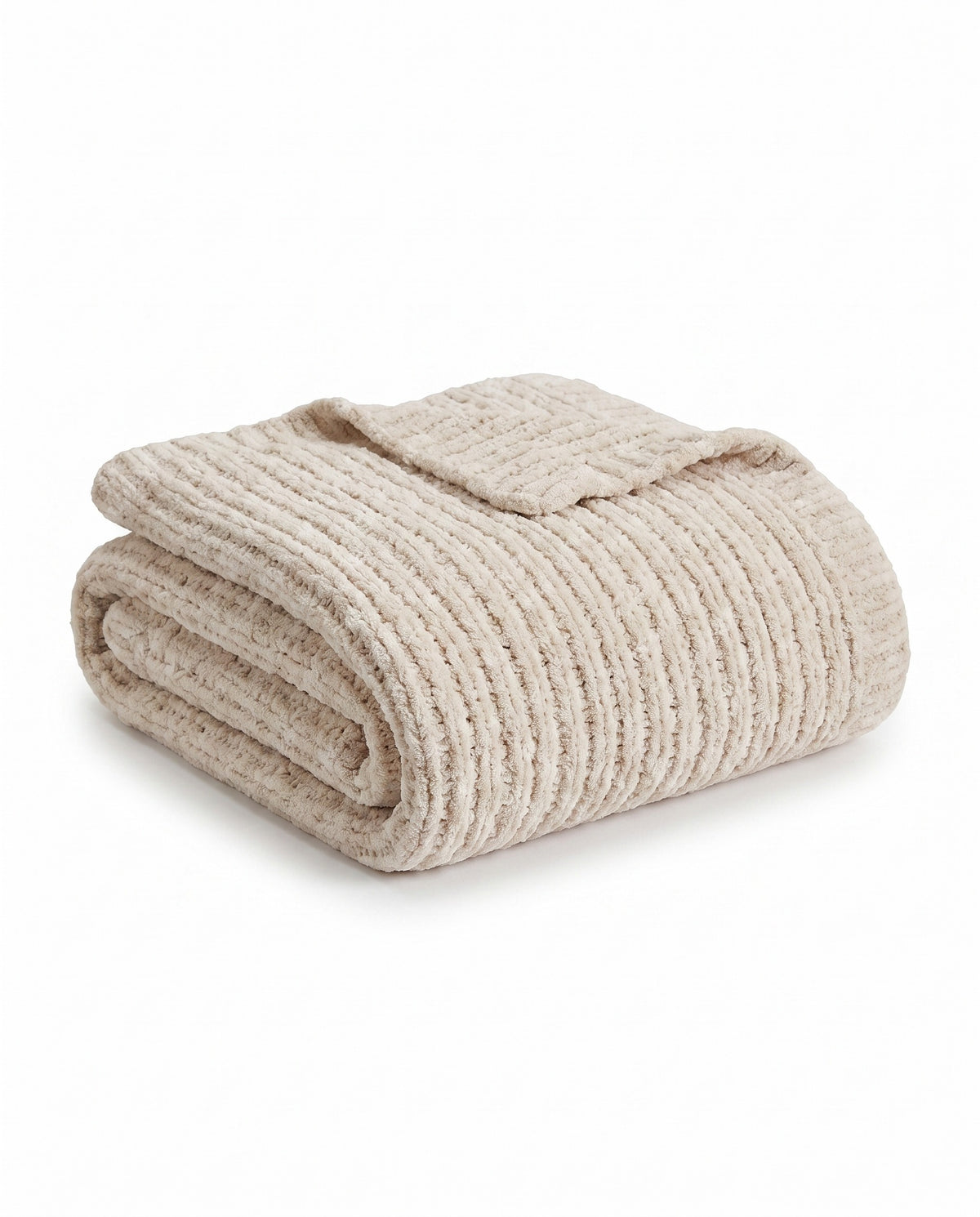 Ultra-Soft Chenille Ribbed Plush Throw Blanket | Everyday Throw, 47in