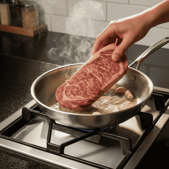 Uncoated Tri-Ply Stainless Steel Frying Pan for All Stovetops Including Induction, view 5