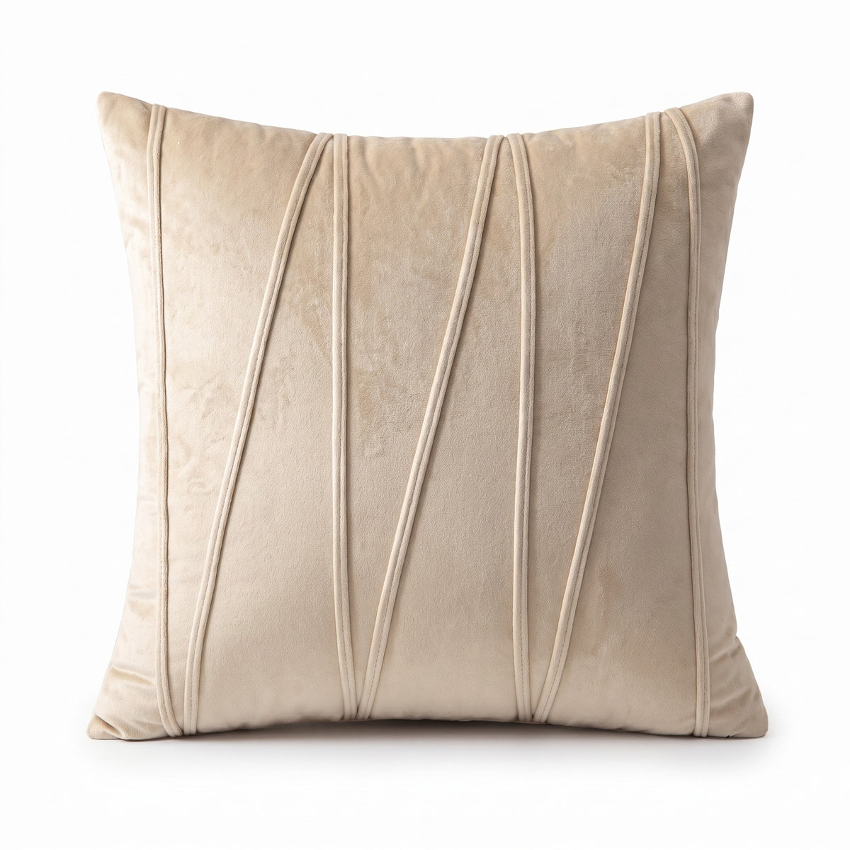 Wave Line Velvet Cushion Cover | Minimalist, 18in