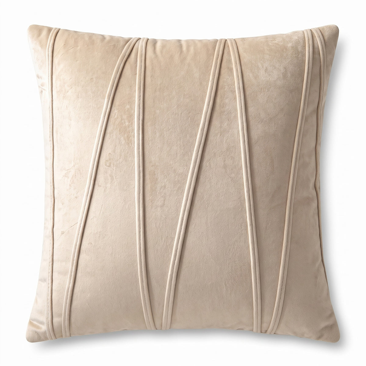 Wave Line Velvet Cushion Cover | Minimalist, 18in