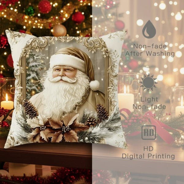 Velvet Pillow Covers with Vintage Christmas Designs, 17.7 x 17.7 Inch, view 6
