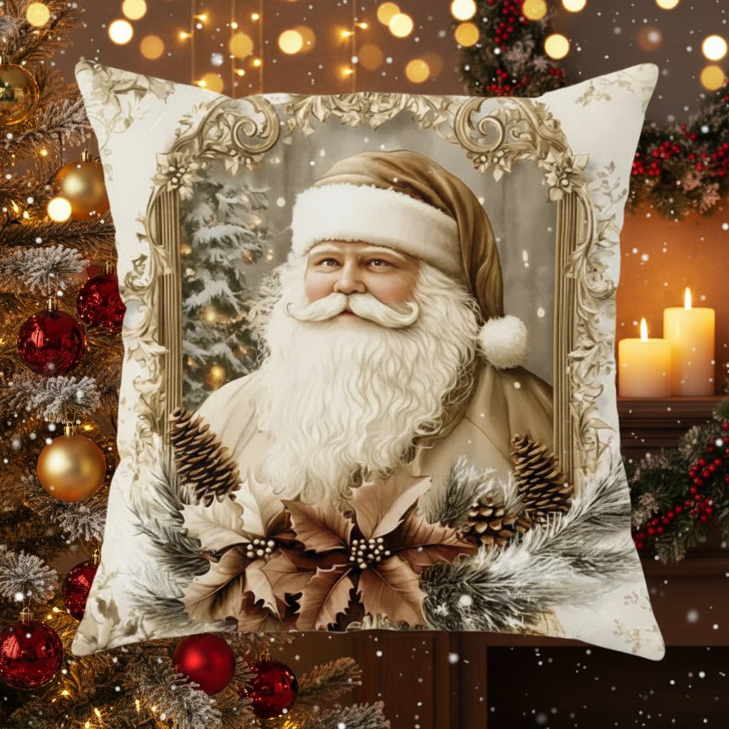 Velvet Pillow Covers with Vintage Christmas Designs, 17.7 x 17.7 Inch, view 7