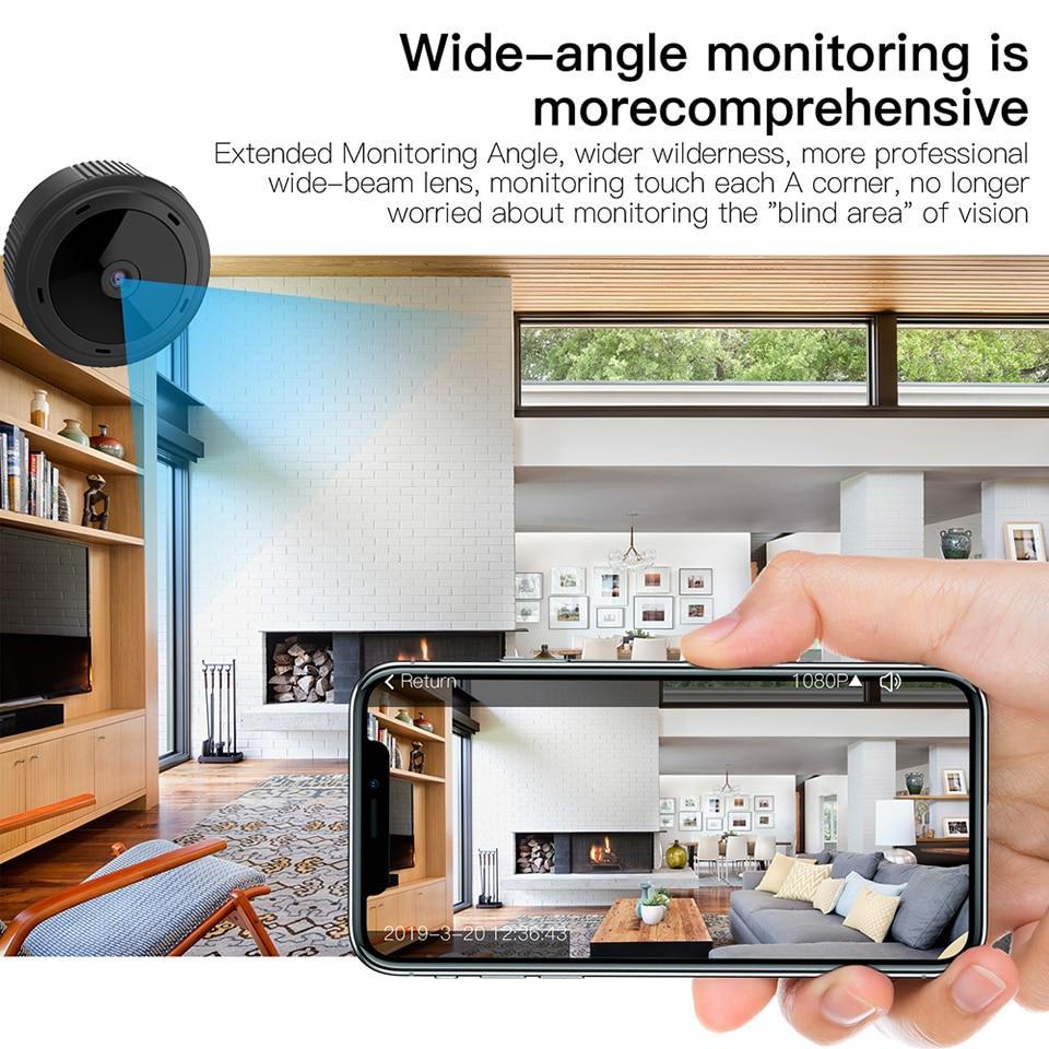 Mini WiFi Camera - 1080p HD Wireless Security Camera with Night Vision, Motion Detection, iOS Android App Compatibility, 3.5cm (2)
