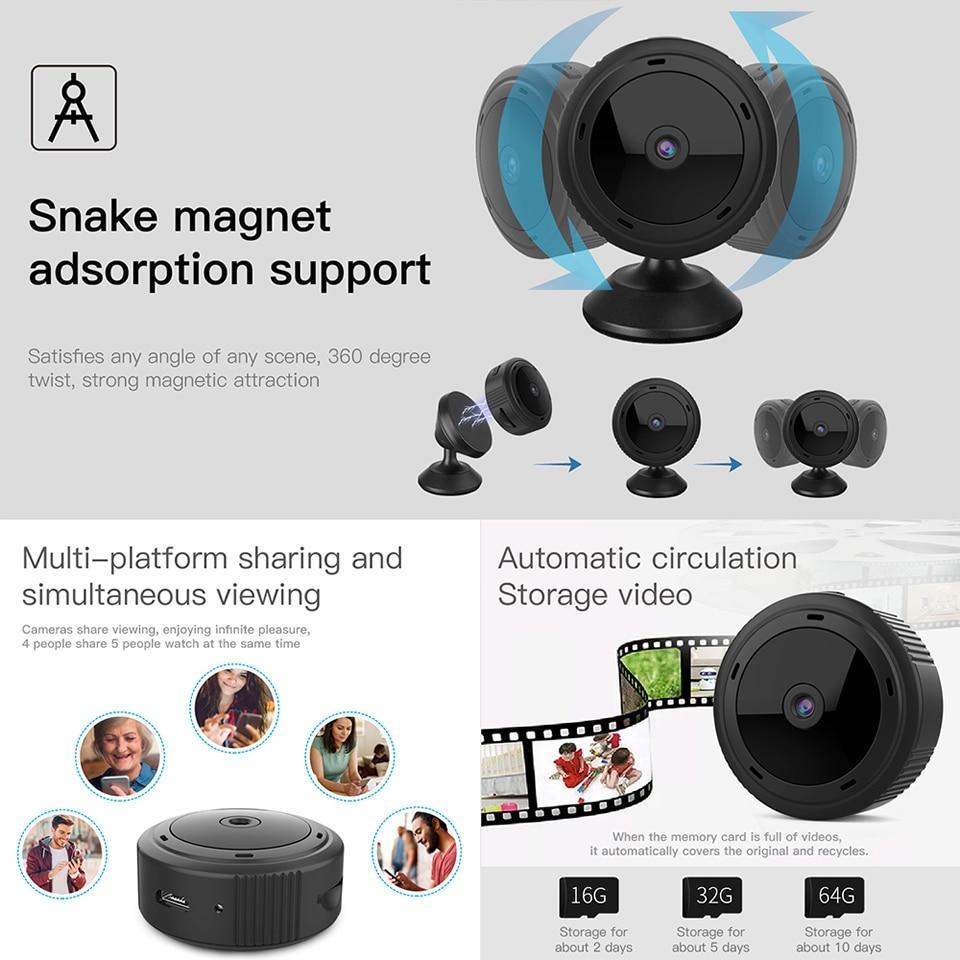 Mini WiFi Camera - 1080p HD Wireless Security Camera with Night Vision, Motion Detection, iOS Android App Compatibility, 3.5cm (3)
