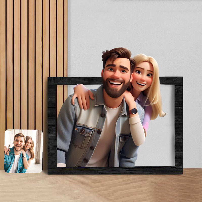 3D Cartoon Portrait Frame by VividCraft: Personalized Photo Art