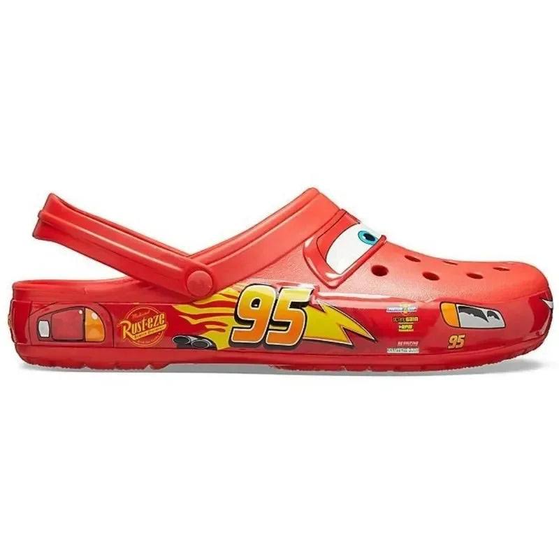 Kids Clogs - Slip-Resistant Red Race Car Play Shoes, Lightweight Toddler Water Sandals (3)