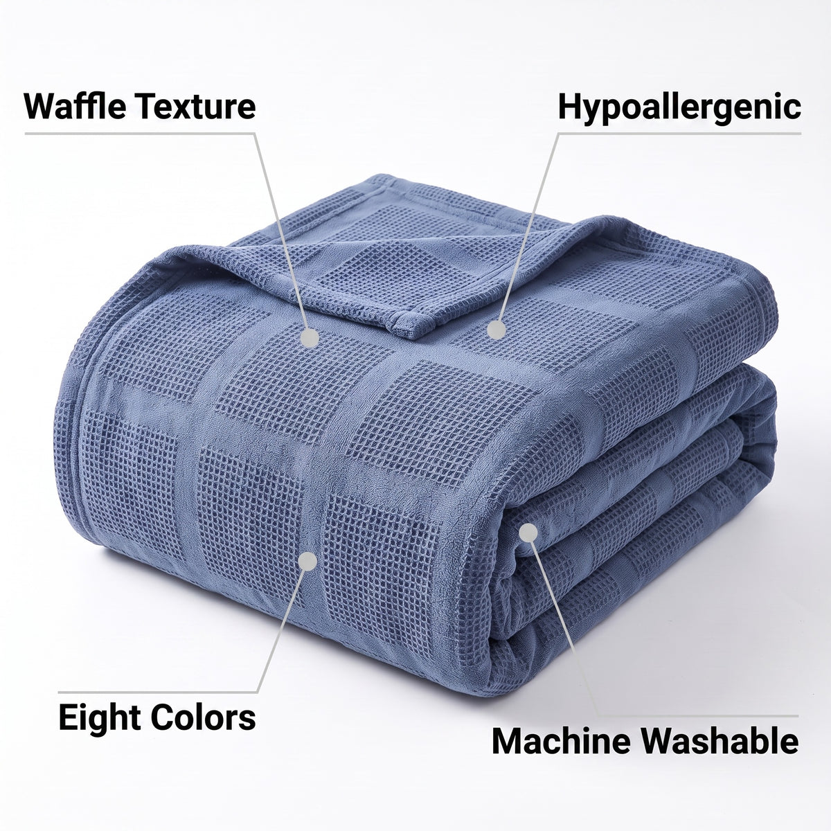 Waffle Fleece Throw | Hypoallergenic, 39-91in
