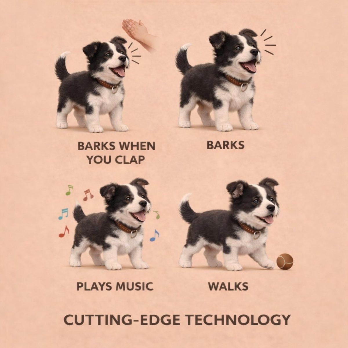 Walking Plush Puppy Toy That Barks and Responds to Clapping, view 6