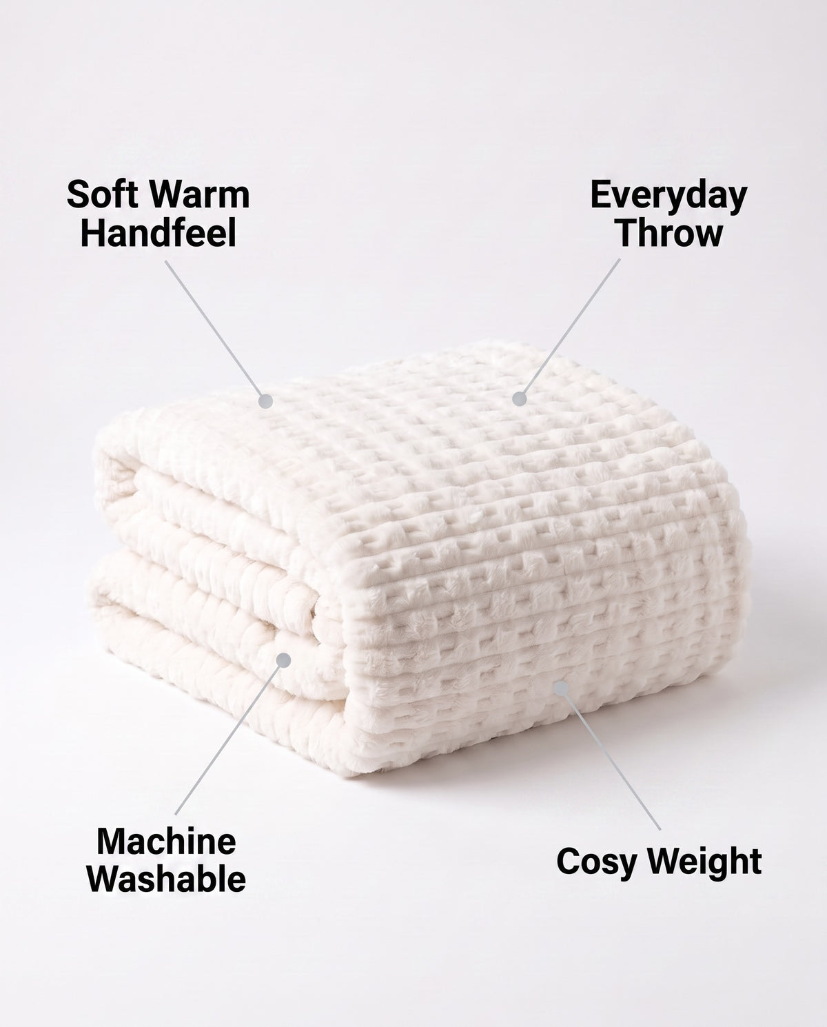 Warm Faux Fur Pillow Cover Set - Striped | Soft Warm Handfeel, 18-23in