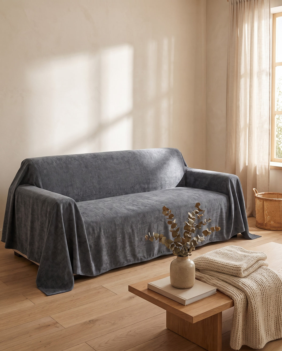 Spill-Resistant Chenille Pet-Friendly Non-slip Sofa Cover | Scratch Resistant, 1-126in