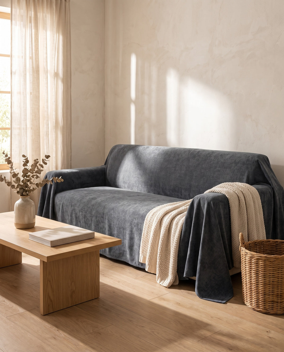 Spill-Resistant Chenille Pet-Friendly Non-slip Sofa Cover | Scratch Resistant, 1-126in