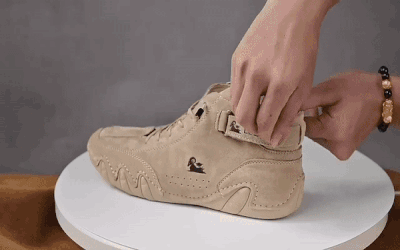 Waterproof leather shoes with a non slip rubber outsole