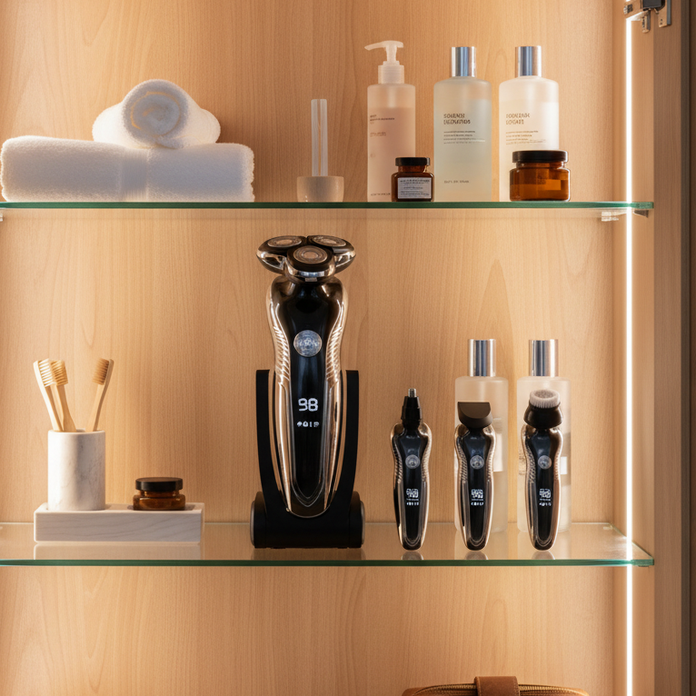 Waterproof Rechargeable Electric Shaver, Basic or Deluxe Set, view 3