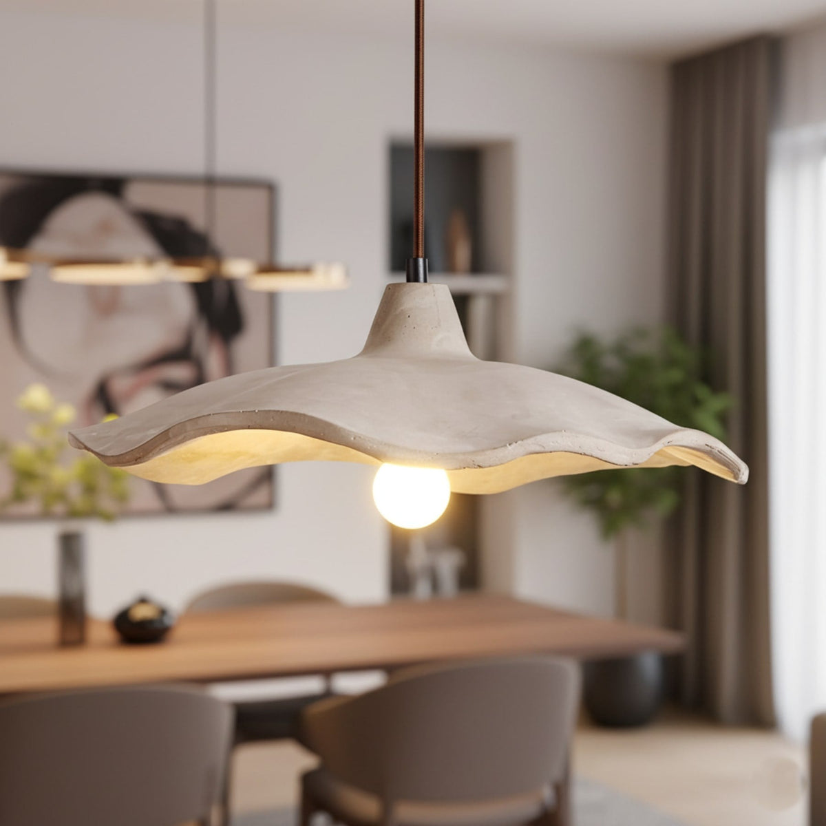 Wavy Concrete Pendant Light