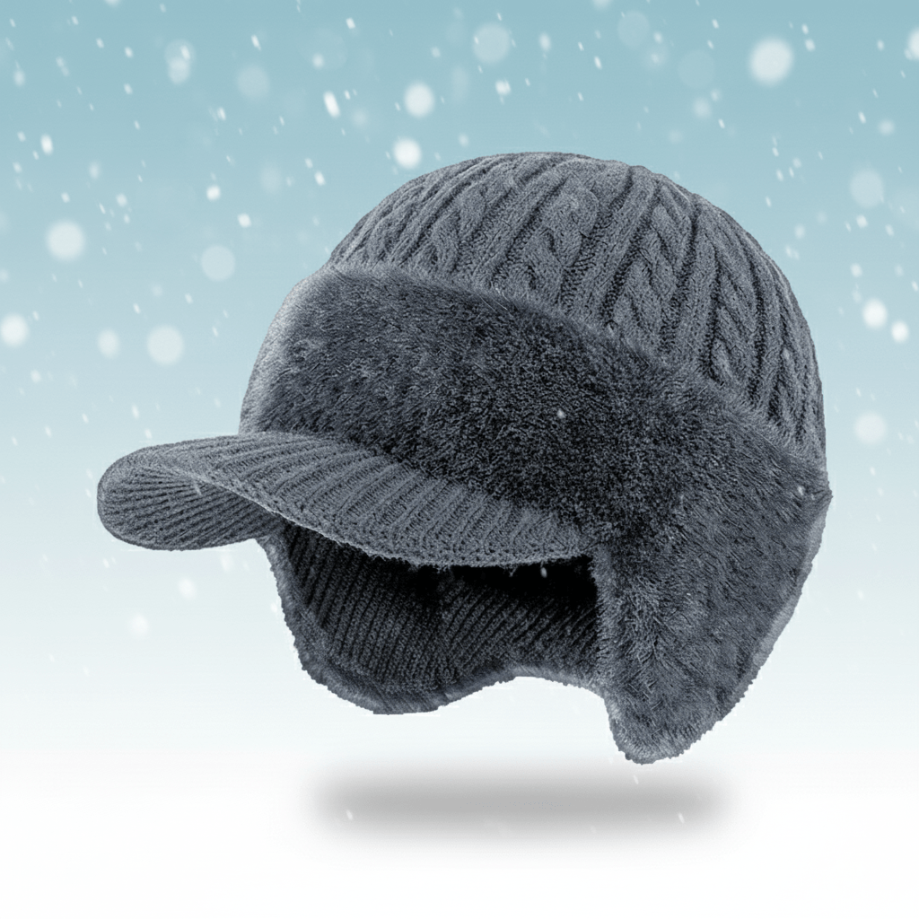 Winter Trapper Hat with Built-In Ear Flaps in Four Colors, view 2