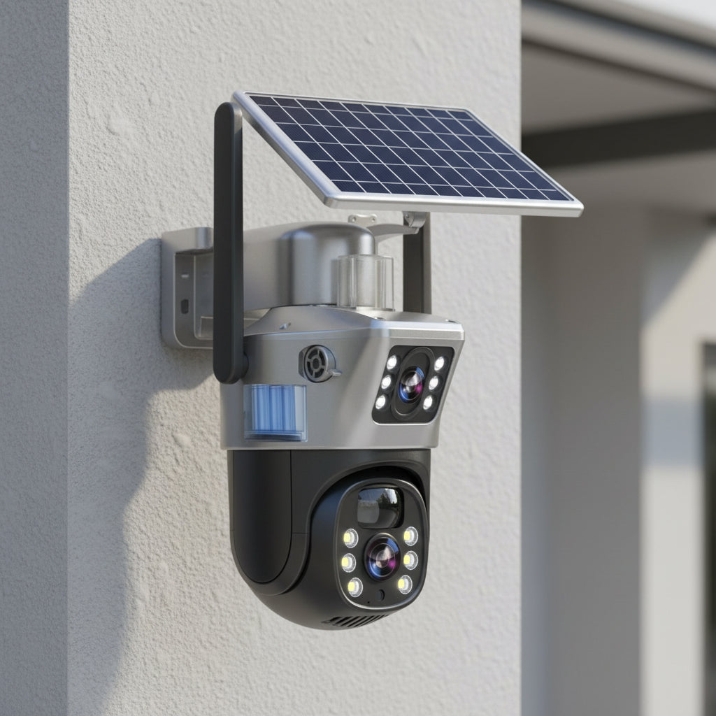 Wireless 4K Solar Security Camera with Dual Lens and Night Vision, view 2
