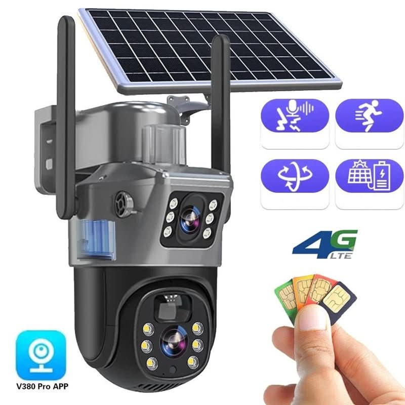Wireless 4K Solar Security Camera with Dual Lens and Night Vision, view 3
