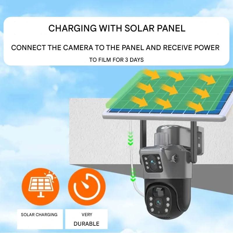 Wireless 4K Solar Security Camera with Dual Lens and Night Vision, view 6