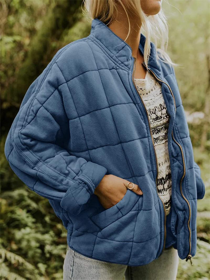 Women's Lightweight Quilted Jacket with Full Zip and Slim Fit, view 3