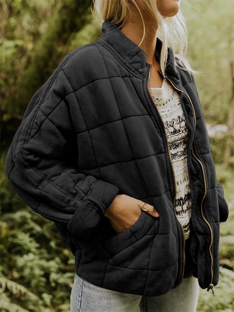 Women's Lightweight Quilted Jacket with Full Zip and Slim Fit, view 4