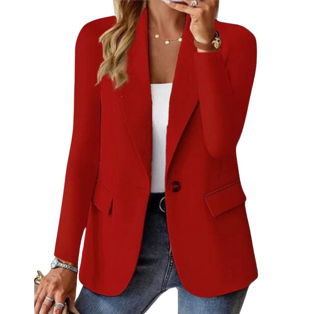 Women's Notch Lapel Blazer with Flap Pockets in 7 Colors, view 4