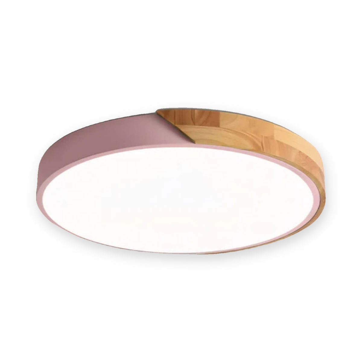 Wood Accent LED Flush Mount Ceiling Light - Pink