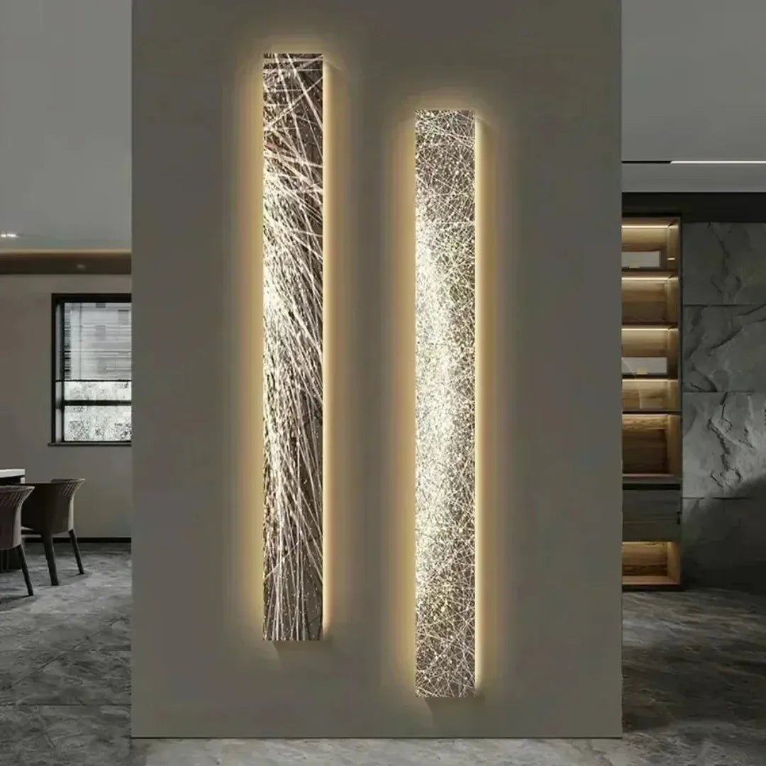 Wooden LED wall light panels in eight different finishes