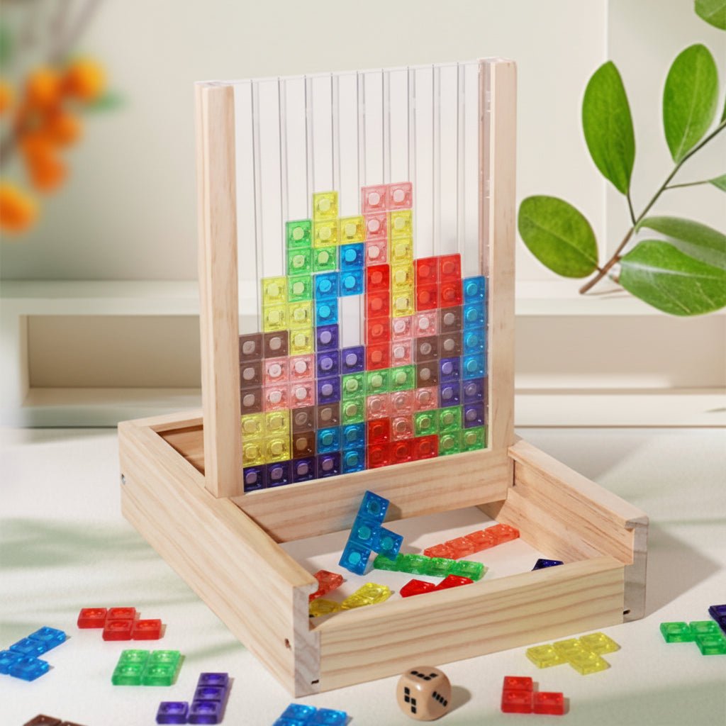 Wooden Logic Puzzle with Colorful Pieces for Kids and Adults, view 1