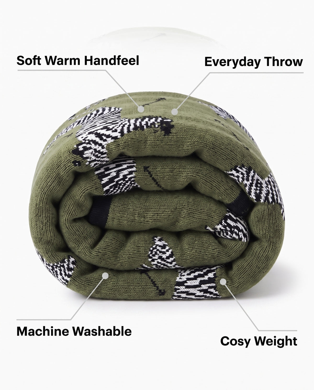 Zebra Safari Throw Blanket | Soft Warm Handfeel, 49-71in